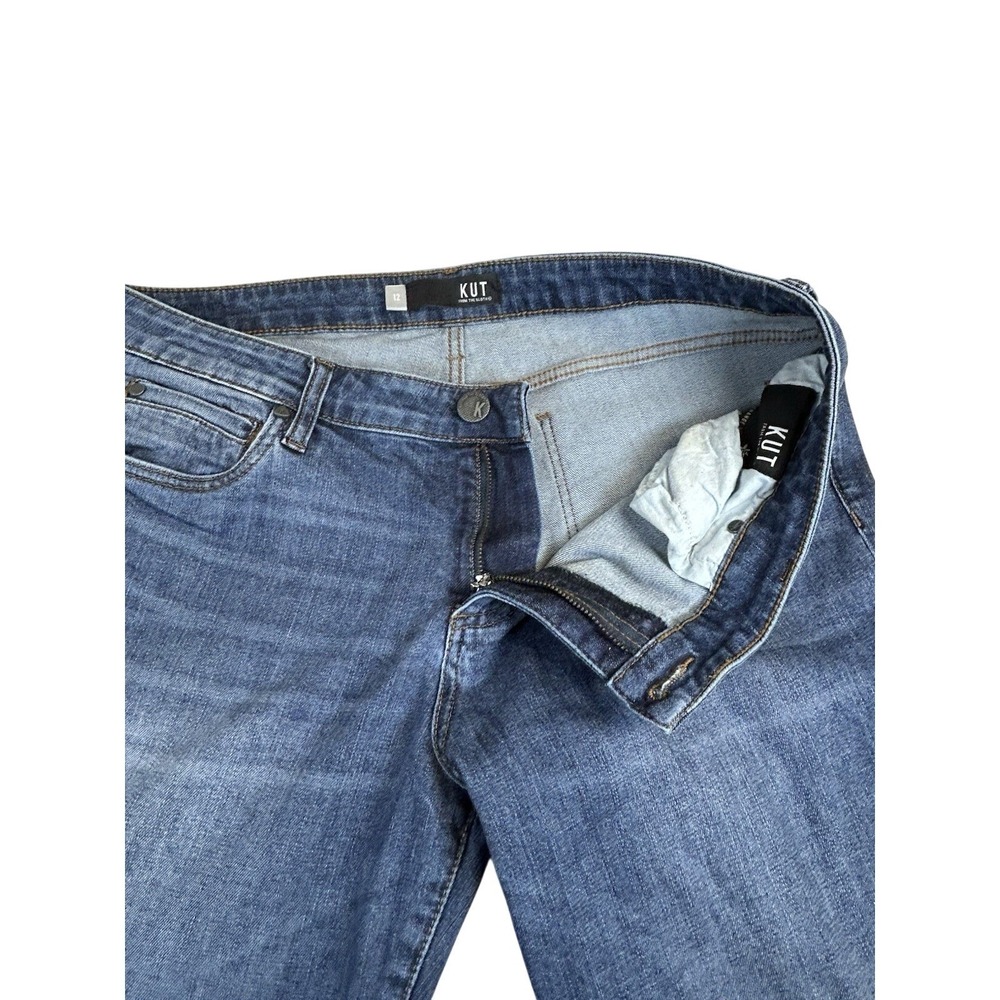 KUT from the Kloth Catherine Boyfriend Jeans Size 12 Mid Rise Medium Dark Wash - Picture 7 of 9